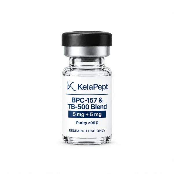 KelaPept BPC-157 & TB-500 Blend 5 mg + 5 mg research vial — label design preview