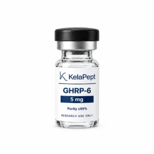 KelaPept GHRP-6 5 mg research vial — label design preview